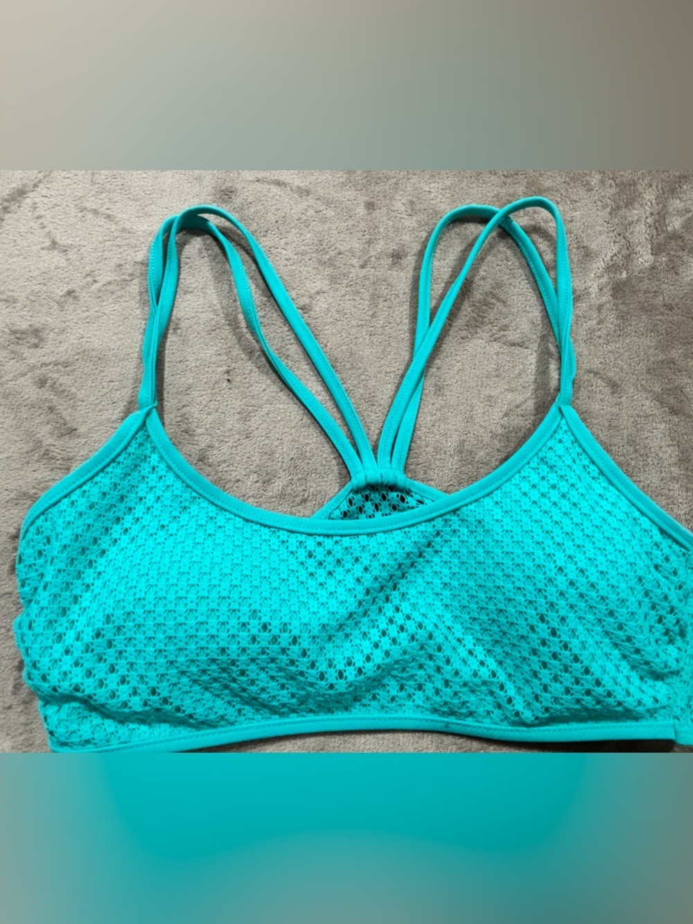 George Turquoise Mesh Strappy Sports Bralette - Picture 3 of 4